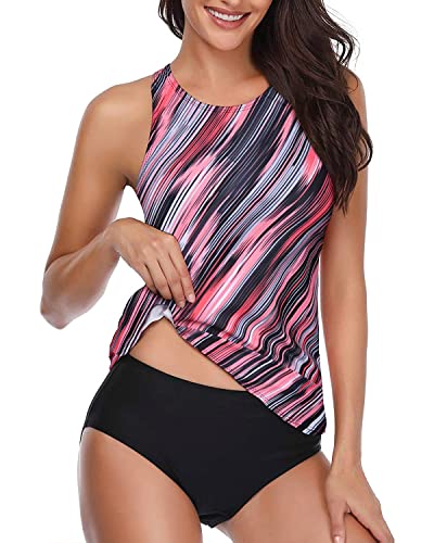 Image of Holipick Tankini Swimsuits for Women Two Piece High Neck Bathing Suit