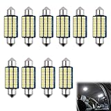 VTYTZZ 10 Pièces Eclairage LedVoiture,LedVoiture Interieur,Auto 41mm Blanc...