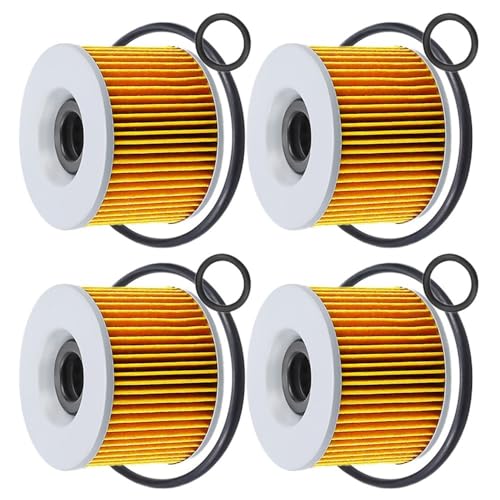 Filtre à huile moto CB400F CB500 CB650 Nighthawk : lot de 4 cartouches de filtration jaunes