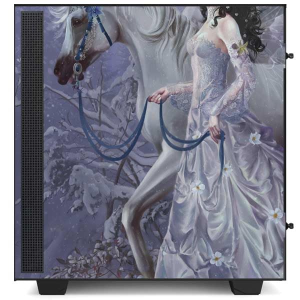 Skinit Decal Gaming Skin Compatible with NZXT H510 Compact ATX Mid-Tower Case - Nene Thomas Fairy with Horse in Snow by Nene Thomas Design