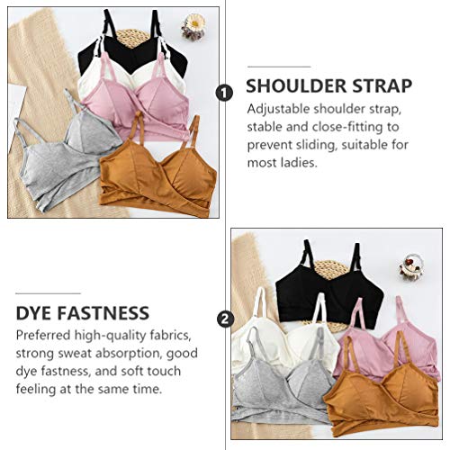 VALICLUD Sutiã Fio de 3 Peças de Algodão Macio Cruzado Sutiã de Sono Grátis Plus Size Sutiã Costura