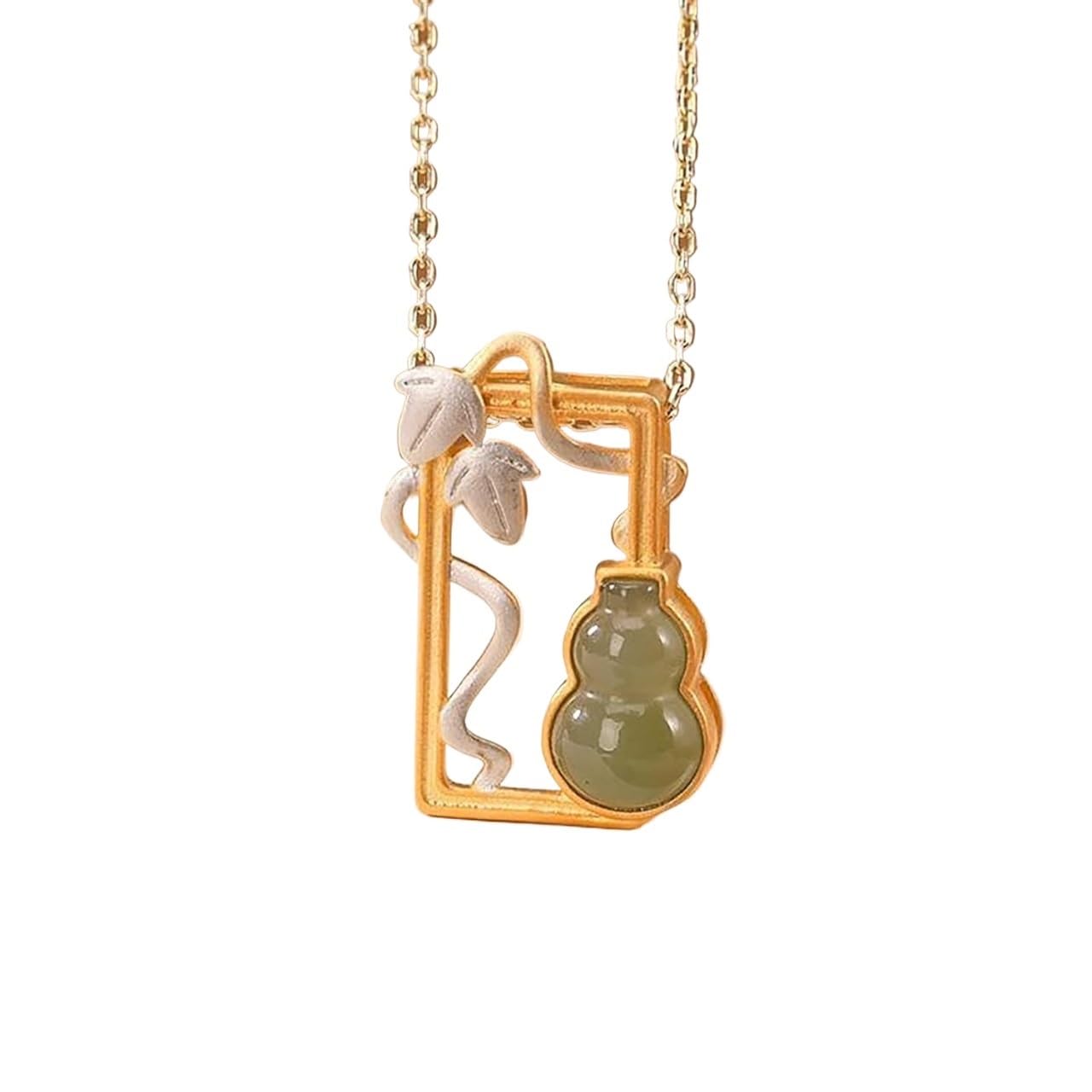 Wisiorki z jadeitu, Amulet Feng Shui Wu Lou/tykwa/tykwa naszyjnik naturalny kamień