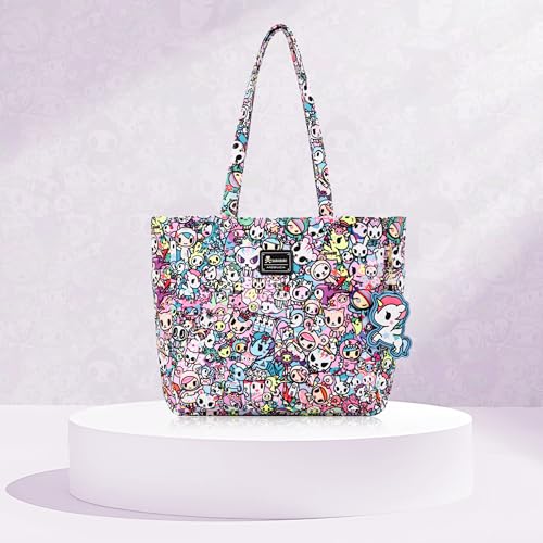 Image of tokidoki Large Tote Bag with Unicorno Keychain Laptop Travel Bag Shoulder Work Tote Weekender Bag Handbag for Women