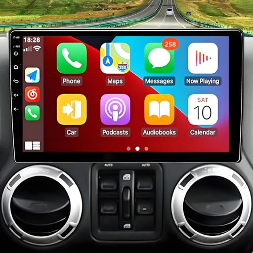 for Jeep Wrangler JK Radio Upgrade 2007-2018: 10.2 Inch Touchscreen Car Stereo for Jeep Compass Patriot 2009-2016 - 4G+32G GPS Navigation Head Unit with Bluetooth WiFi