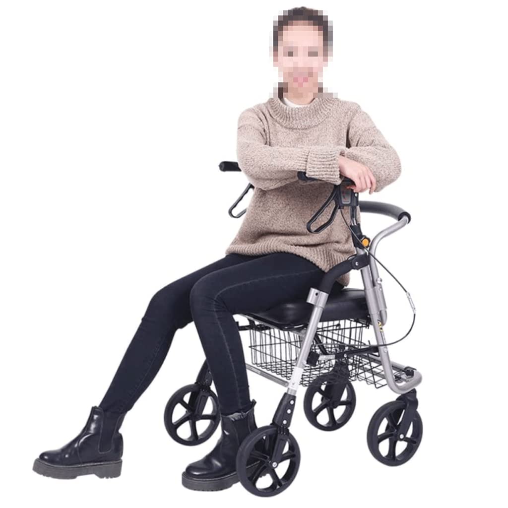 Medische aluminium rollator rollator met gewatteerde zitting voor oudere senioren en volwassenen In hoogte verstelbare mobiliteitshulp bij het lopen