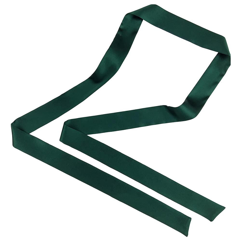 Lsharon Women's Dark Green Silk 100% Mulberry Silk Scarf Thin Skinny Scarf Boyfriend Tie Necktie Choker 200Cm * 4Cm (Dark Green)
