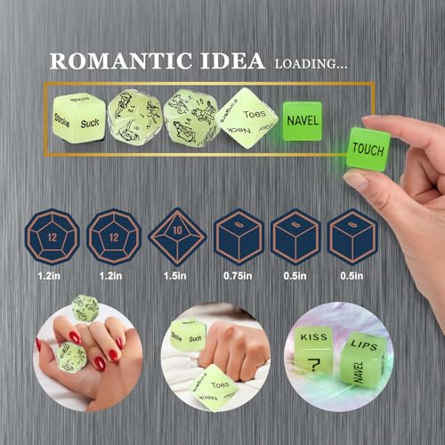 𝗦𝗲𝘅 Dice Board Game Party Favor & Gaming Cards for Two Adults, Super Fun Bedroom Game for Date Night, Romantic Anniversary & Valentines Gifts - Thumbnail 4