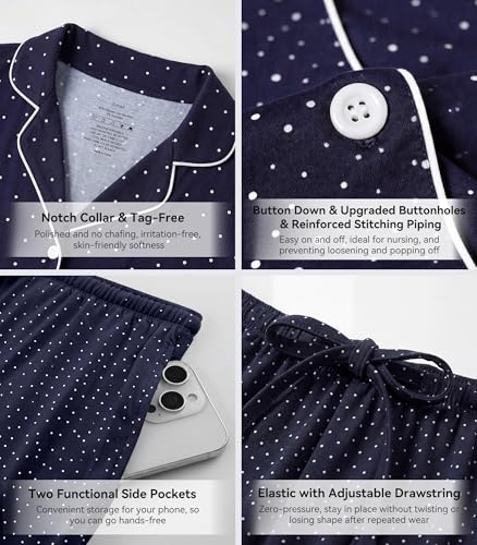 Image of WiWi Viscose from Bamboo Women's Pajamas Set Super Soft Button Down Top and Pants Sleepwear Cooling Pjs S-3X