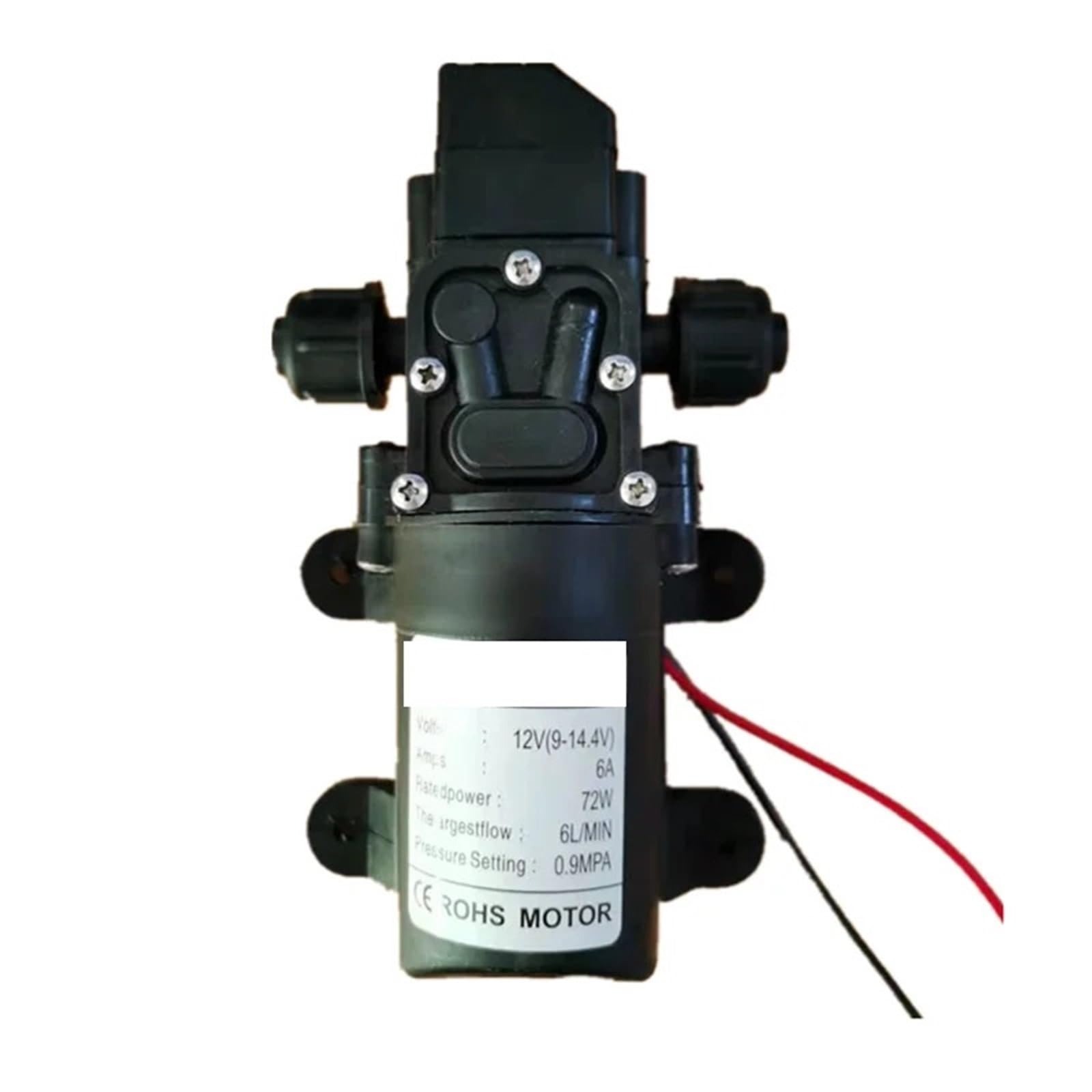 Pompa samozasysająca z membraną i wysokim ciśnieniem do wody, 12 V DC, 130 PSI, 6 l/min, 72 W Łatwa konserwacja