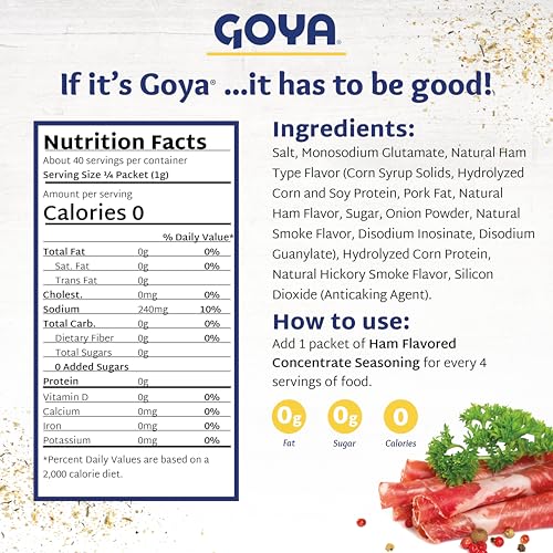 image for Ham Base Concentrate Seasoning by Goya, Ham Bouillon, for Beans, Soup,
