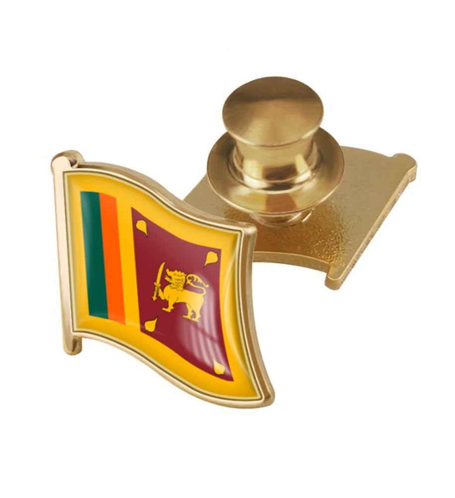 vmcoatdu Country Flag Backs Locking Pin Keepers Locking Clasp Pin Badge International Travel Brooch Metal Alloy Souvenir Pin 0.75x0.7 Inch Small Pin