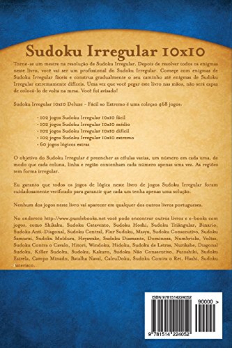 Sudoku Irregular 10x10 Deluxe - Fácil ao Extremo - Volume 14 - 468 Jogos