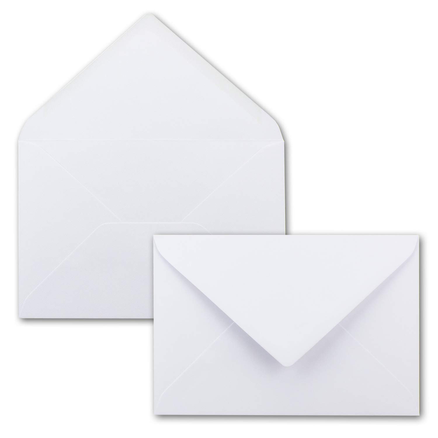 100x enveloppes DIN B6 - blanc - rabat pointe - 180 x 125 mm - 120 g/m² - collage humide sans fenêtre