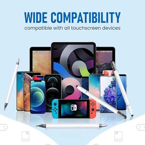 Image of Dyazo 4-in-1 Stylus Pen for Smart Touch Screen Devices with Precision Capacitive Rubber Tip | Fine Point Disc Tip | Pen Functionality | Compatible with iPad, iPhone, Kindle, Android, Tablets & More