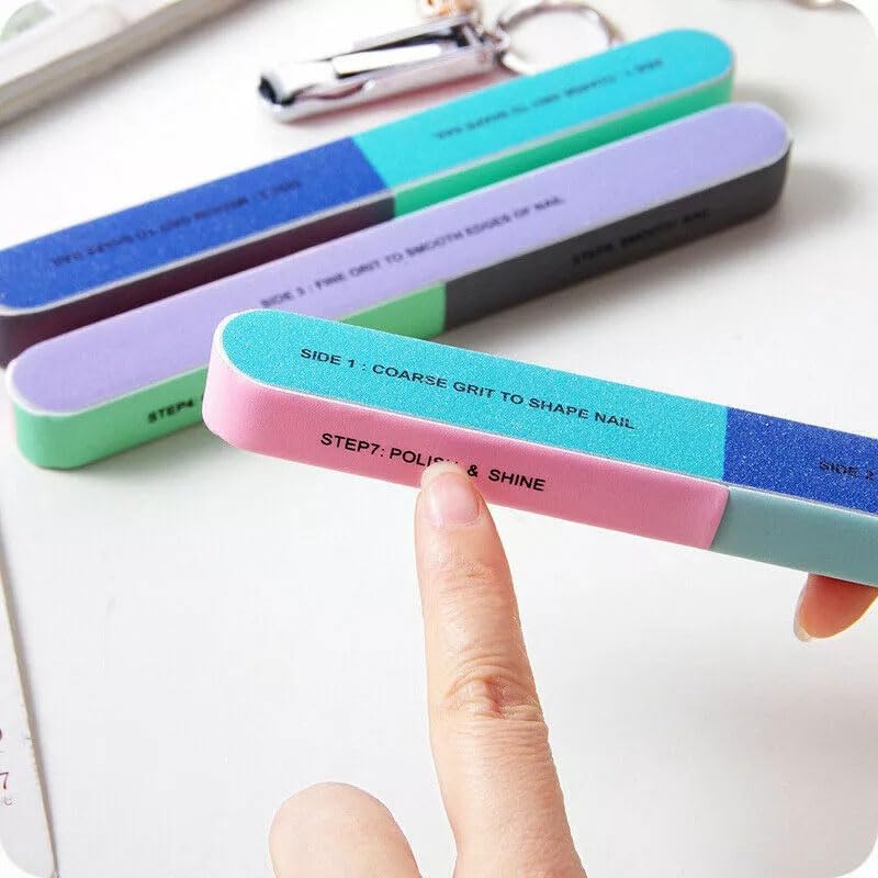 2 Pieces 6 Way Nail Files and Buffers Professional Nail Buffing Files Buffing Block for Shaping Smoothing Polishing Shining Natural Nails