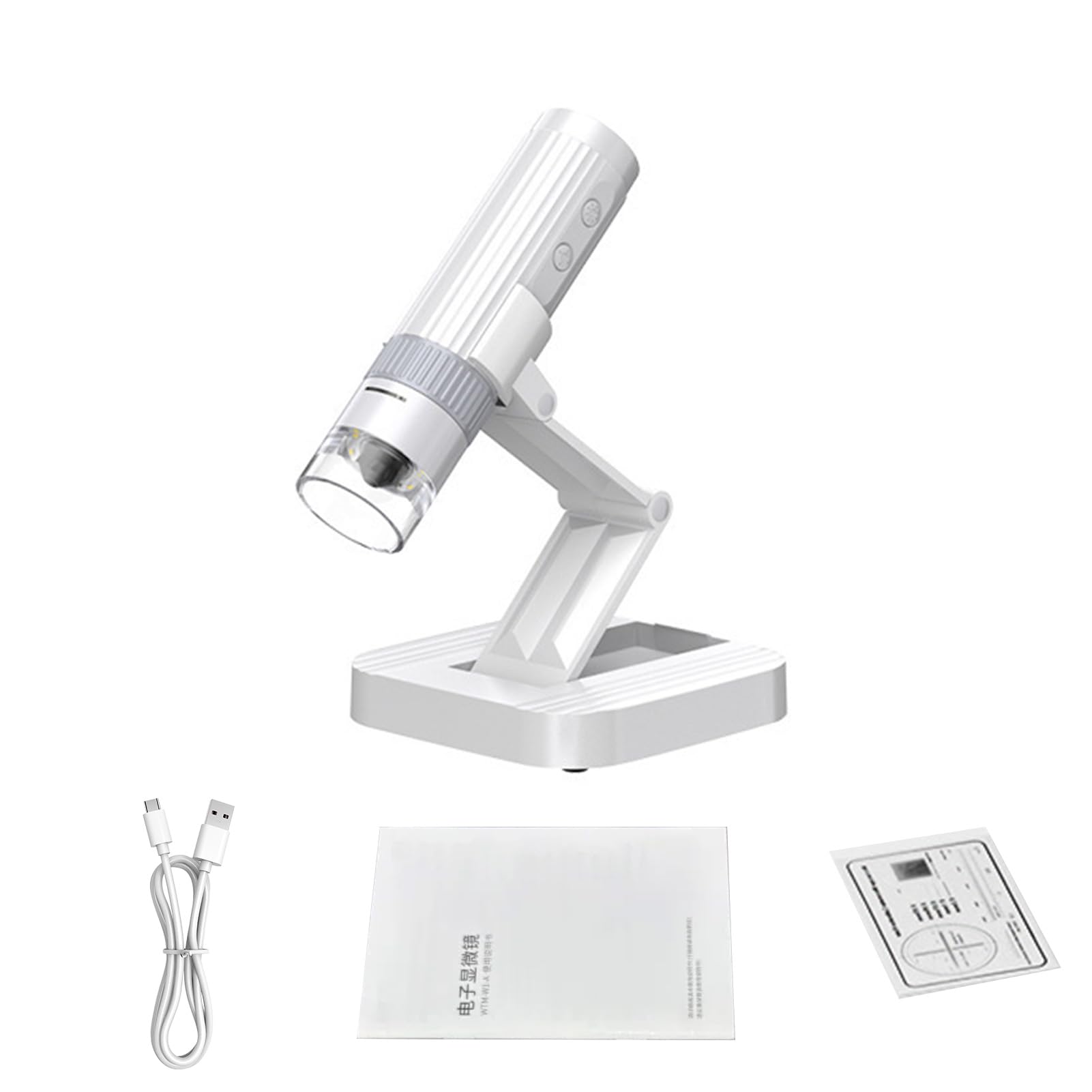 Microscopio Digital Inalámbrico 1080P, Aumento 50-1000X (White)