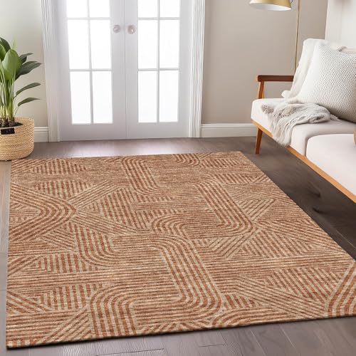 Tapete decorativo rectangular 3' x 5' naranja miniatura 2