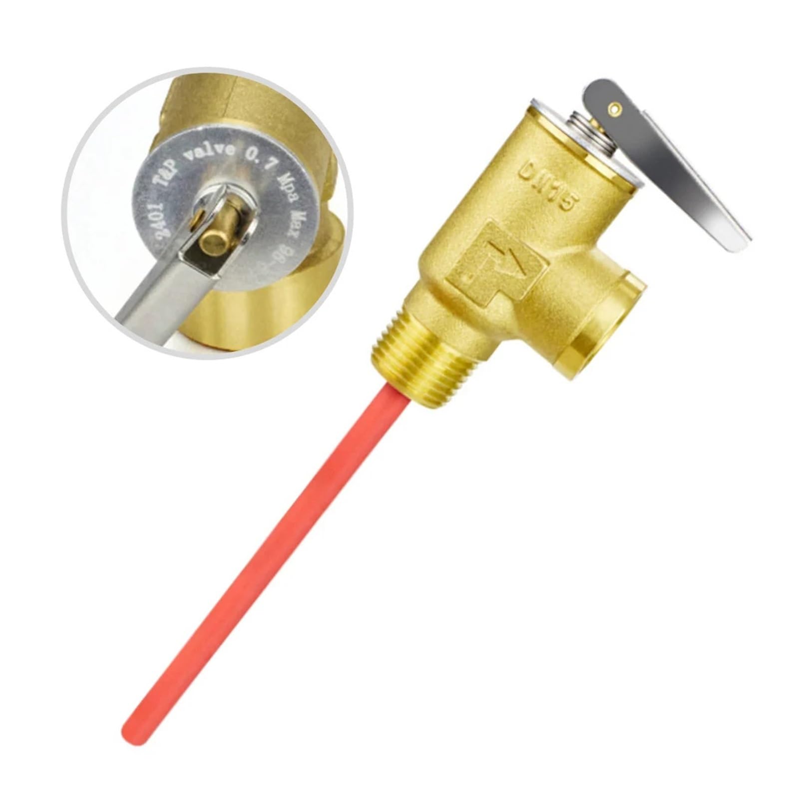Pressure Relief Valve Temperature Pressure Relief Valve 1/2" NPT Thread 150 PSI for RV Water Heater Electronic Pilot Brass Body Parts for Water
