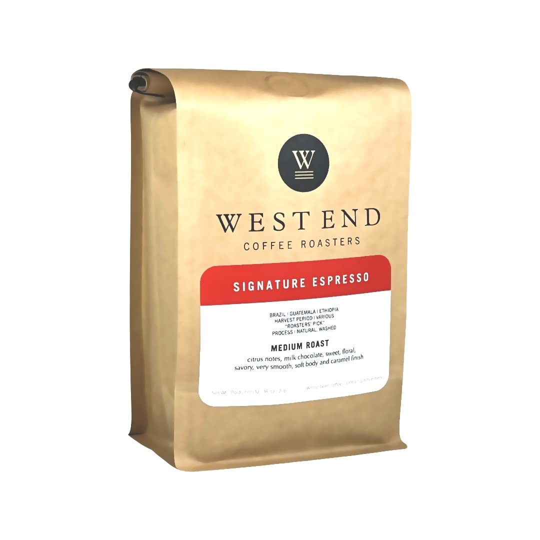 West End Coffee Roasters, Signature Espresso, Medium Roast, 100% Arabica Coffee, Whole Bean, Ethically Sourced (12oz/340g)