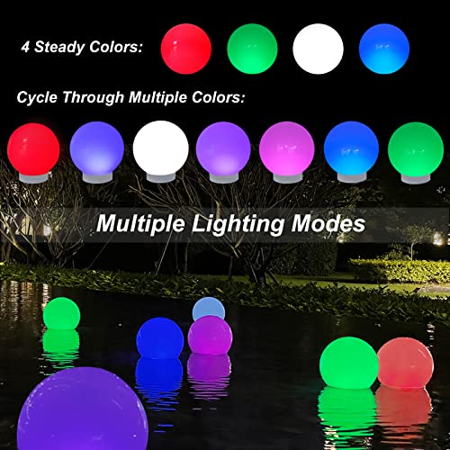 Solar Floating Pool Lights, 7" Solar Powered Color Changing Glow Balls Light Up Ball Light,Ip68 Waterproof Led Orb Lights For Hot Tub, Spa, Pond, Decorative Pool Light For Above Ground Pool-1Pc #TOP2