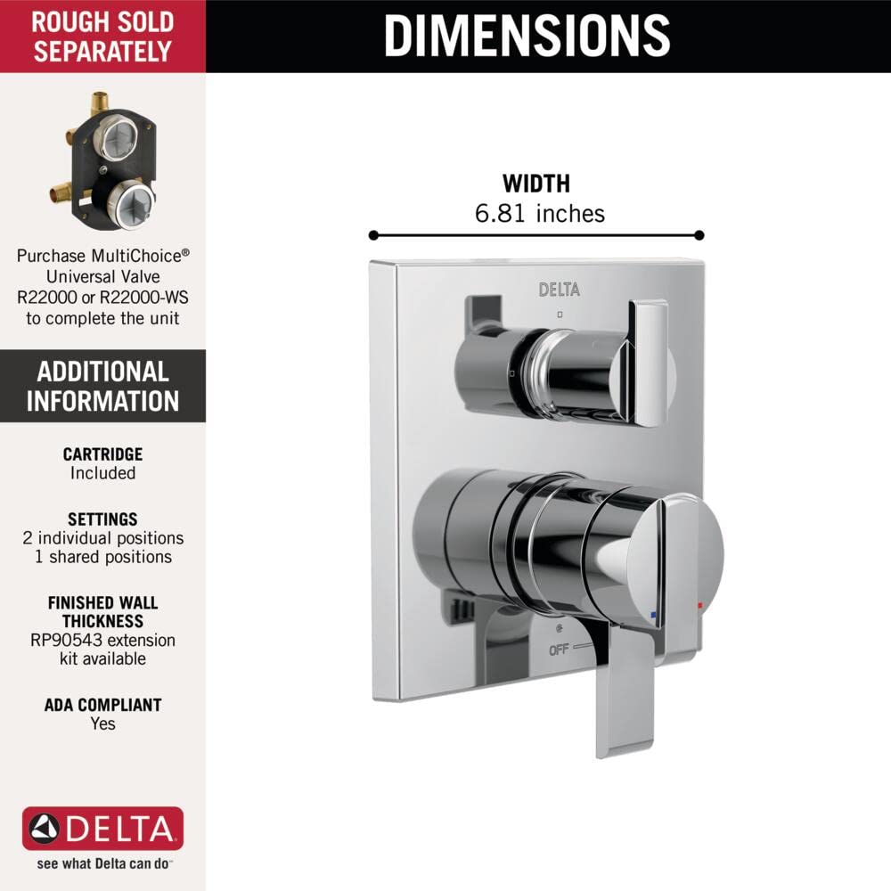 Delta Faucet T27867 Ara Diverter Trim, Chrome - Image 3