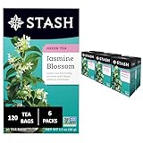Stash Tea Jasmine Blossom Green Tea 20 Count Box of Tea Bags in Foil (Pack of 6)