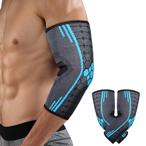 2 pezzi Supporto Tutore Gomito Tennista Fascia Gomito Epicondilite Compressione Epicondilite Elbow Brace Gomitiere Palestra Bodybuilding per Protezione Braccio, Palestra, Tendinite,Artrite,Golf-S