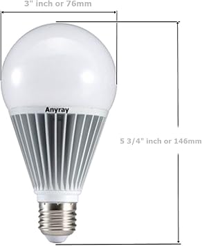 Anyray AD1300CWE26 LED Light Bulb, Cool White