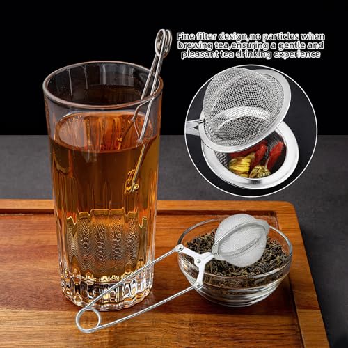 2 Stück Teezange für Losen Tee, Teezangen aus Rostfreiem Edelstahl, Tee Ei Sieb, Teeei In Kugelform aus Rostfreiem Edelstahl, Tea Infuser,Siebzange für Teeliebhaber (4.5×16cm)