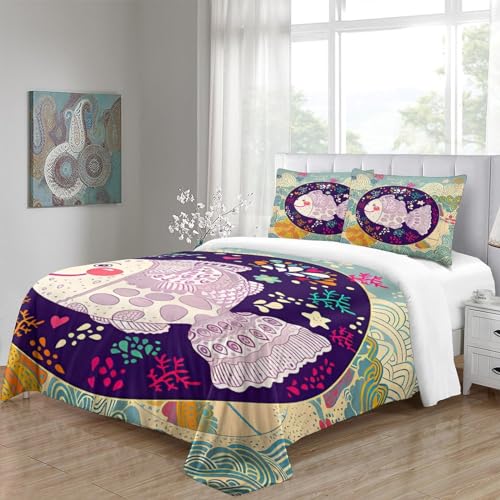 Housse de couette microfibre King imprimé poisson tête-de-boule - 5