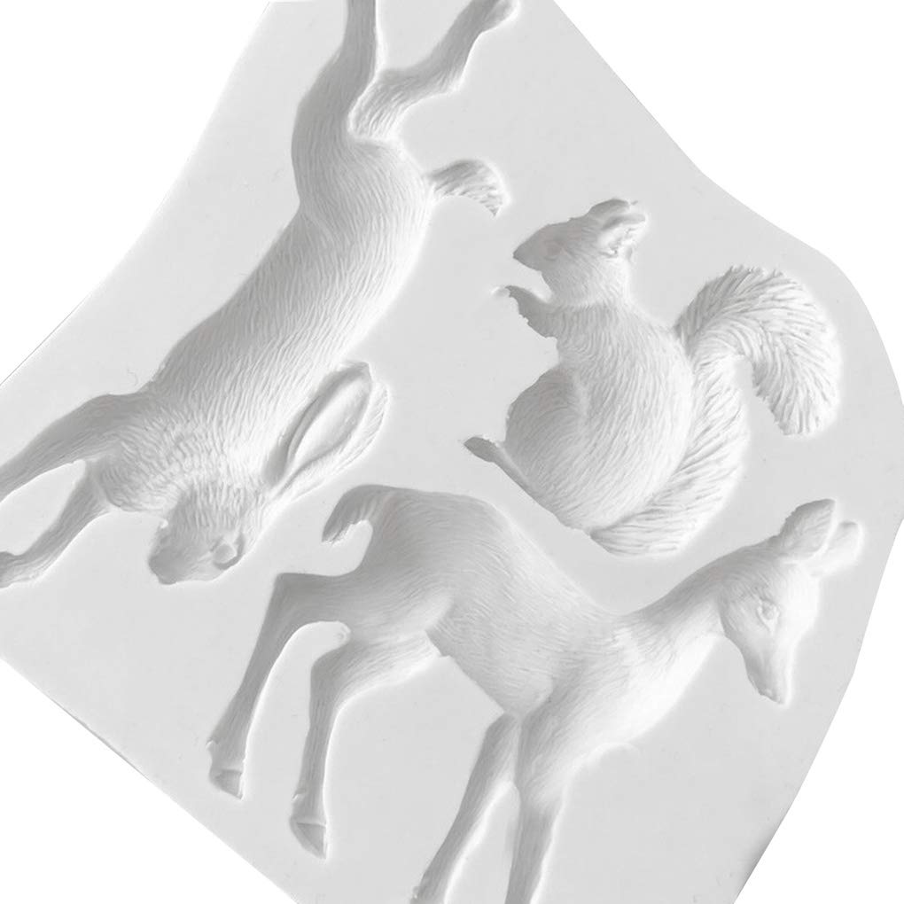 10-teiliges Set Tiere, Schokoladenform, Silikon, Fondant-Form, Backwerkzeug für DIY Dessert Kuchen Topper Dekoration