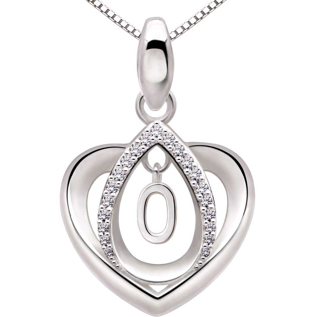 ALOV Gioielli in argento Sterling con ciondolo a forma di cuore con numero fortunato, anniversario e numero di anniversario, Metallo