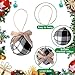 Deloky 16 Pcs Buffalo Plaid Fabric Ball- 2 Inch Christmas Fabric Wrapped Burlap Balls- Rustic Ball Ornaments with Bow for Christmas Tree Party Decoration Supplies