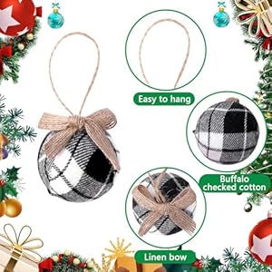 Deloky16pcsbuffaloplaidfabricball2inchchristmasfabricwrappedburlapballsrusticballornamentswithbowforchristmastreepartydecorationsupplies Urban Country Home Decor Deloky 16 pcs buffalo plaid fabric ball 2 inch christmas fabric wrapped burlap balls rustic ball ornaments with bow for christmas tree party decoration supplies urban country home decor