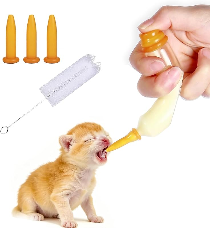 Mamadeira para Gatos e Filhotes com Fluxo Ajustável, Válvula de Pressão e Escova LogFaadCoi LFCKBS-005