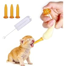 LogFaadCoi Glass Banana-Shaped Pet Feeding Bottle | Adjustable Flow Nipples 1-2-3 Holes + Press Valve | Includes 3 Nipples & Cleaning Brush | Leak-Proof, Easy-to-Grip Kit for Kittens & Puppies