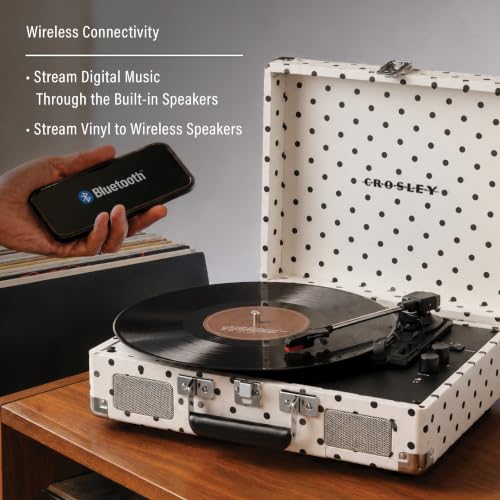 Image of Crosley CR8005F-WPK Cruiser Plus Record Player, White Polka Dot