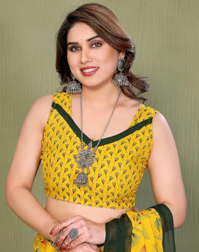 Image of Yashika Women's Georgette Saree with Blouse Piece for Traditional Ethinic Wear Sari