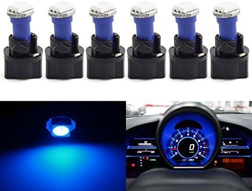 Partsam T5 73 74 Instrument Panel Gauge Cluster Dashboard LED Light Bulbs with Twist Sockets-6Pcs Blue