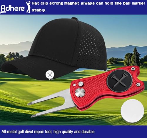 Marcadores de pelota de golf Adhere con clips magnéticos para gorras 3