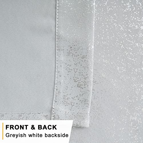 Terlytex White And Silver Curtains 63 Inch Long - Metallic Silver Foil Sparklely Curtains For Bedroom, Thermal Insulated Room Darkening Grommet Silver Curtains, 52 X 63 Inch, 2 Panels, Greyish White #TOP4
