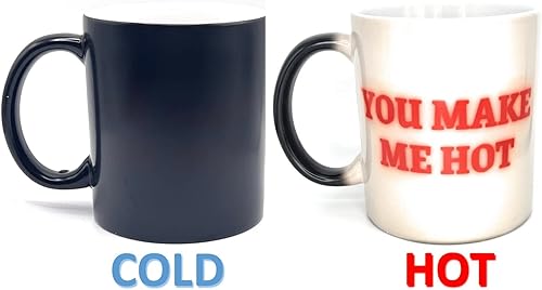 Miniatura 3 de You Make Me Hot - Taza de café divertida que cambia de color, cambio de calor, color negro, 11 onzas