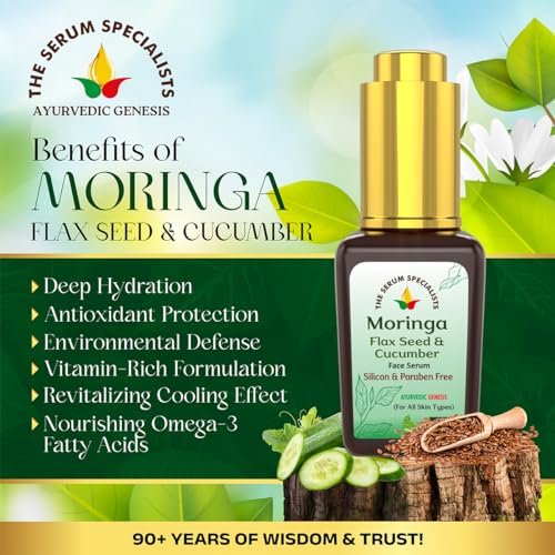 Image of Moringa Flax Seed & Cucumber - Hydrating & Soothing | Infused with Moringa, Flax Seed & Cucumber Extracts | Refreshes & Calms Skin | For All Skin Types | 30ml