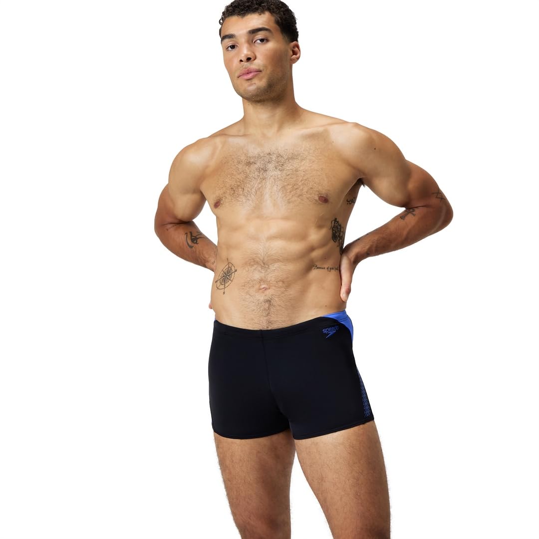 Speedo Men's Hyperboom Splice Aquashort Swiming Trunks | Quick Drying | Training | FitneS | Chlorine Resistant, Cobalt Pop, 2828