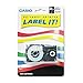 Casio XR24WE Tape Cassette for KL8000/KL8100/KL8200 Label Makers, 24mm x 26ft, Black on White by Casio
