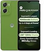 Motorola Moto g06 Power (Pantone Tendril, 4GB RAM, 64GB Storage) | 7000mAh Battery | 6.88″ 120Hz HD+ Display | 50MP Camera | Android 15 | MediaTek Helio G81 | IP64 | Gorilla Glass 3