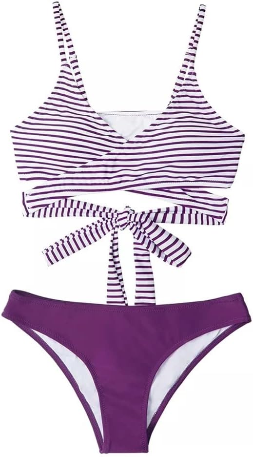 Lace Up Low-Waist Bikini Sets Women Swimsuit Sexy Floral Self-tie Two Pieces Swimwear Beach Bathing Suit