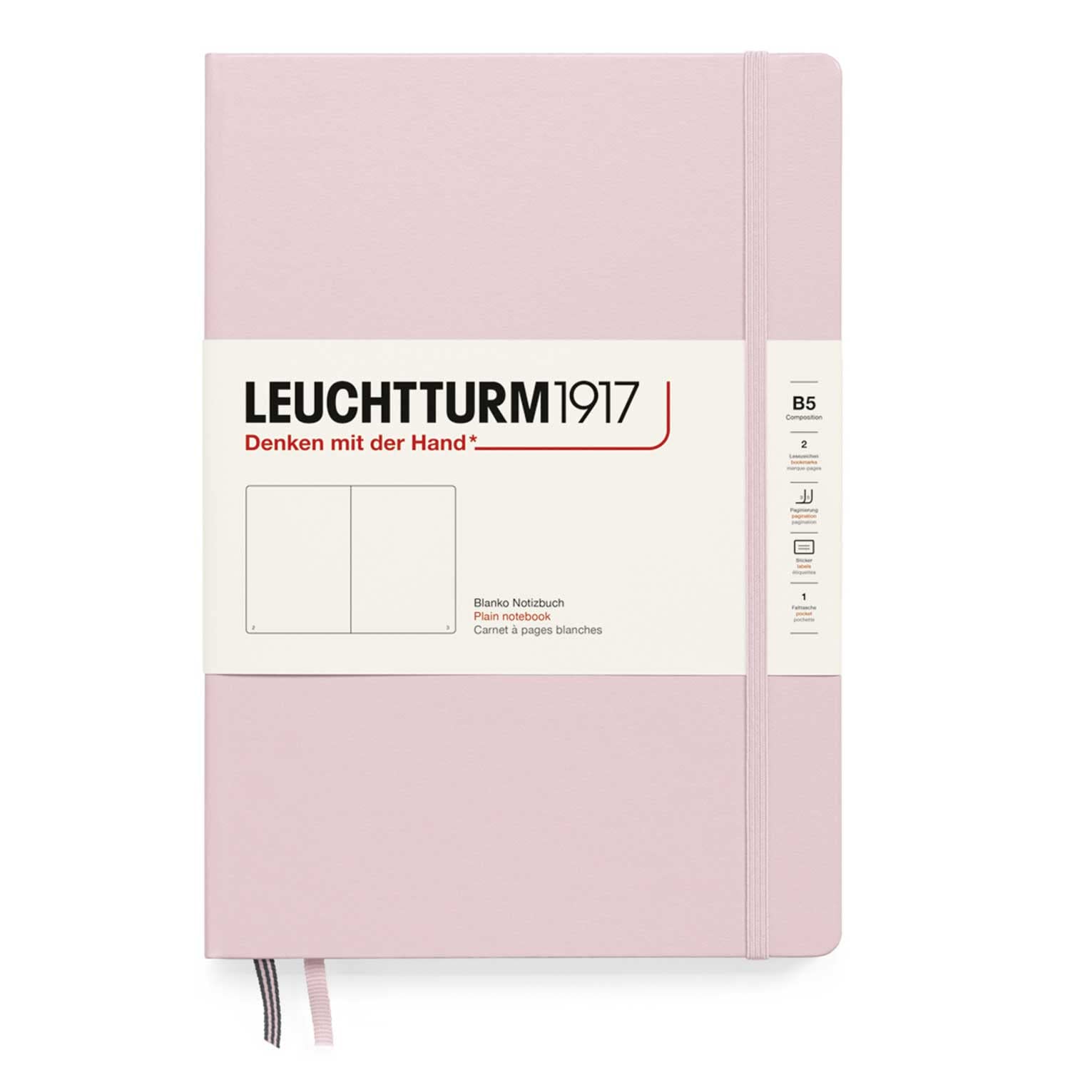 LEUCHTTURM1917 - Notebook Hardcover Composition B5-219 Numbered Pages for Writing and Journaling (Powder, Plain)