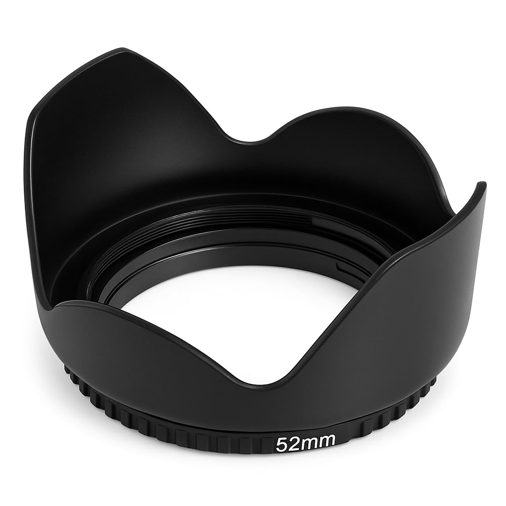 Boosty® Replacement 52mm Tulip Flower Lens Hood – Universal Collapsible Lens Shade for DSLR & Mirrorless Camera Lenses for DSLR Cameras 18-55mm AF-S Lens (Black Color) (52mm Rev Lens Hood)-image-16