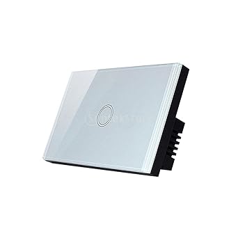Pinakine 1 Way Wall Touch Panel Light Switch Crystal Glass Panel 120V 1 Gang - White|64003224PNK